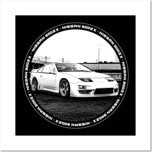 NISSAN 300ZX Black 'N White 4 (Black Version) Posters and Art